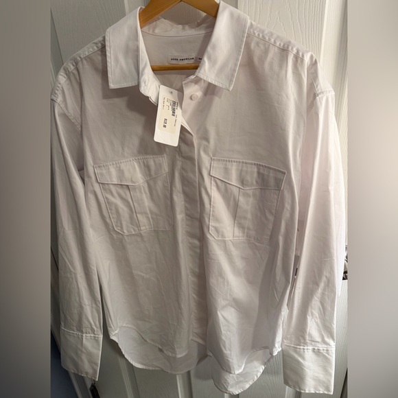 NWT Good American White Button-Up Shirt 
Evereve Women’s Size: 2 - Picture 4 of 12